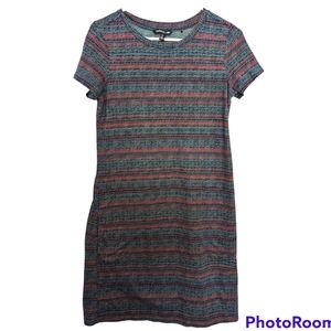 Toad & Co XS Windmere II multi stripe dress with pockets